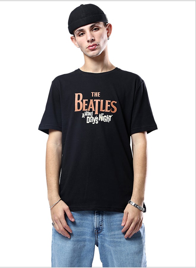 RAVIN - "The Beatles" Short Sleeves Slip on Black Tee - Image 1