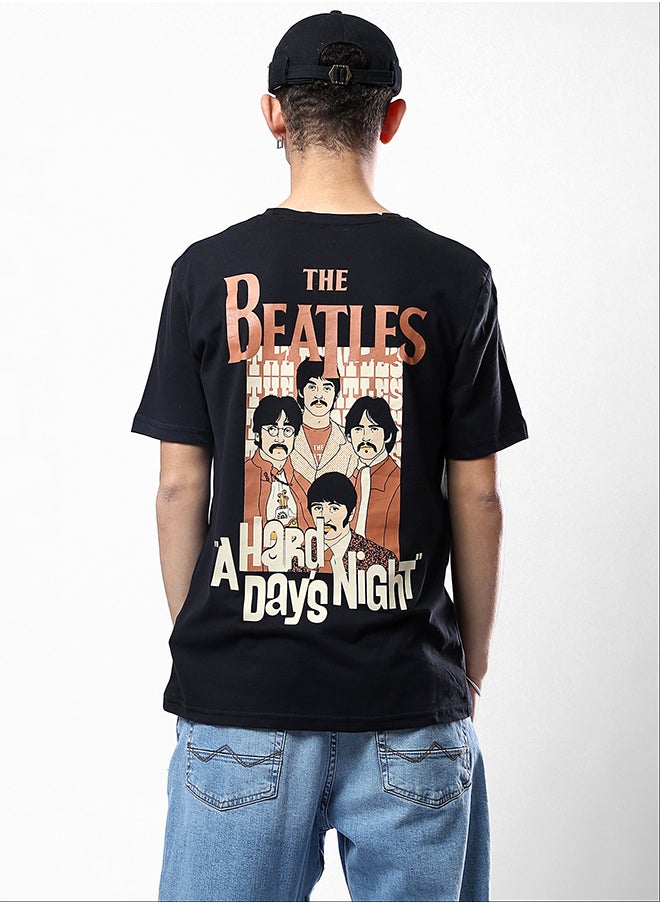 RAVIN - "The Beatles" Short Sleeves Slip on Black Tee - Image 1