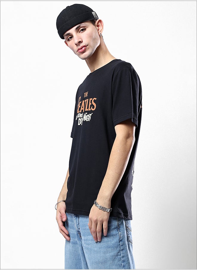 RAVIN - "The Beatles" Short Sleeves Slip on Black Tee - Image 1