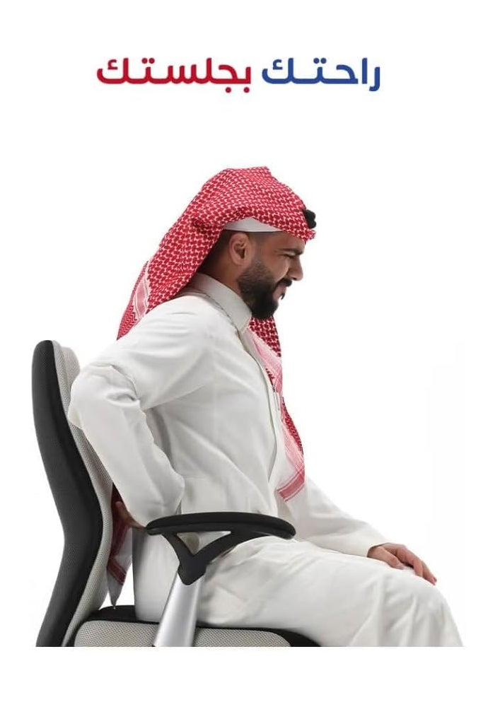 وسادة دعم أسفل الظهر من فوم الذاكرة مع غطاء شبكي قابل للتنفس وأحزمة قابلة للتعديل - Image 3