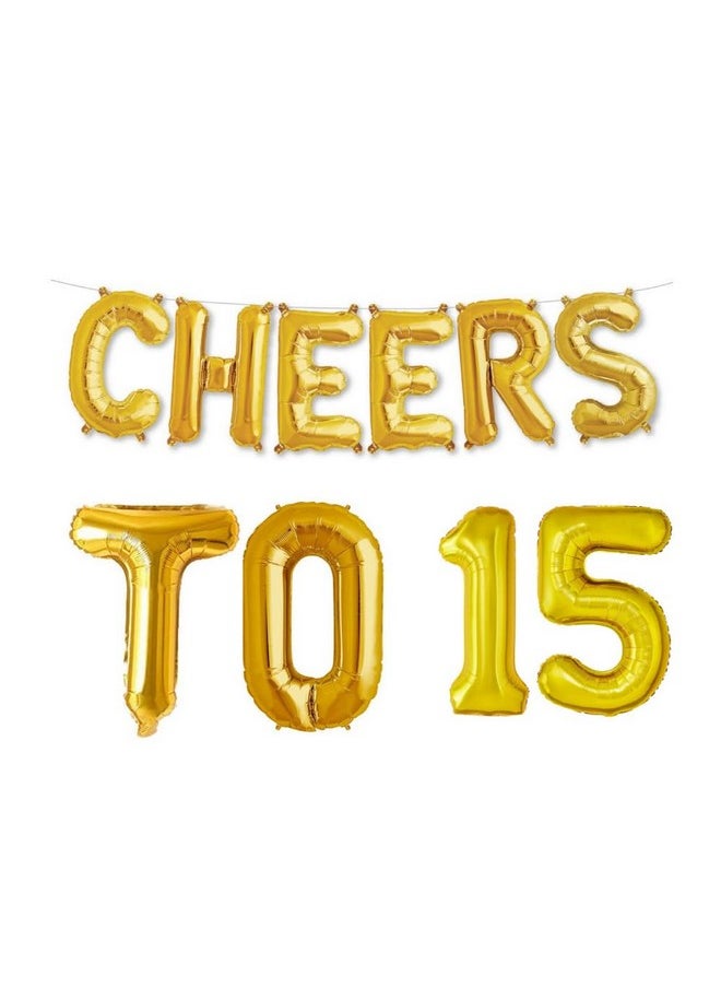 Balloonistics - Balloonistics Cheers to Fifteen Foil Balloon Combo Number 15 Foil Balloon for Birthday and Anniversary - Image 1