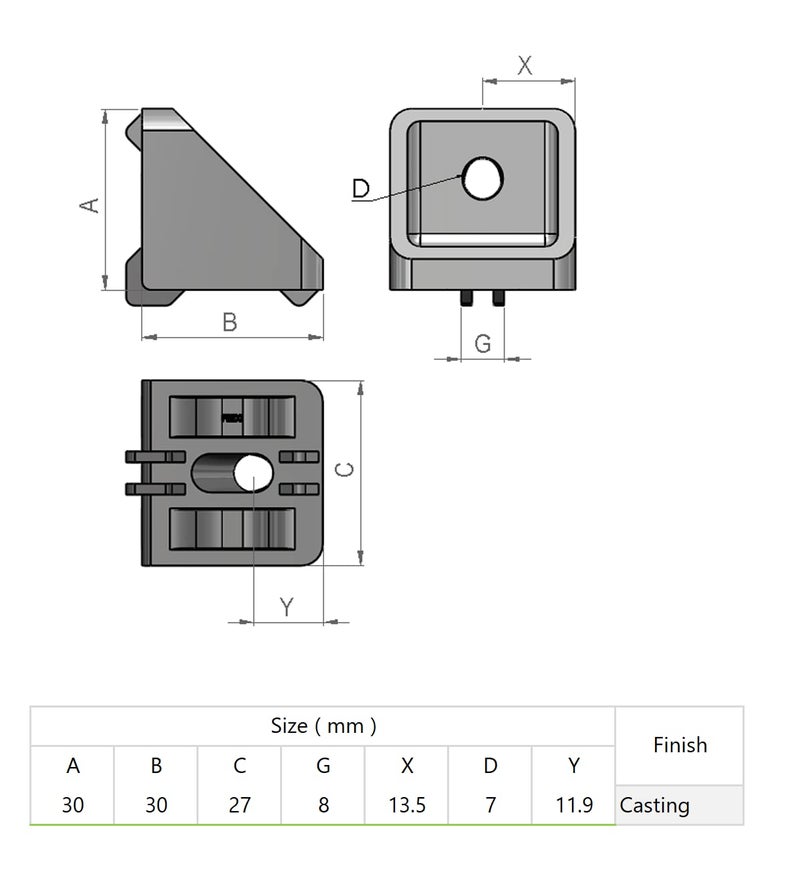 Corner Bracket 30 mm x 30 mm - Image 4