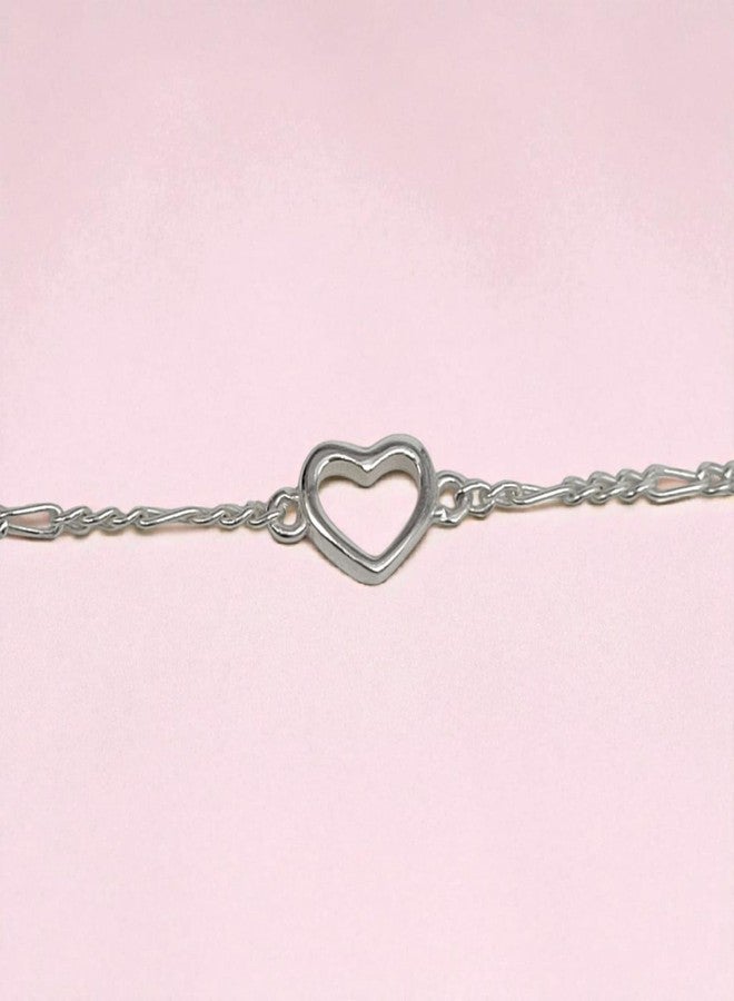 LBV 925 Sterling Silver Heart Anklet for Baby Girls 0-5 Years | Adjustable Chain with Lobster Clasp - Image 4