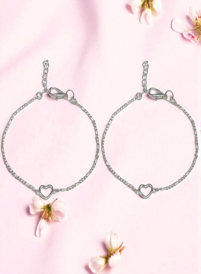 LBV 925 Sterling Silver Heart Anklet for Baby Girls 0-5 Years | Adjustable Chain with Lobster Clasp - Image 3