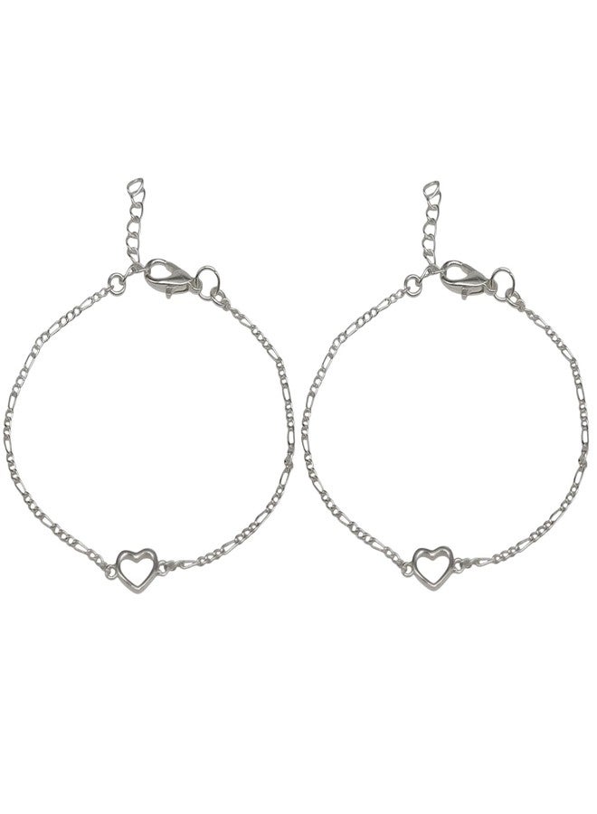 LBV 925 Sterling Silver Heart Anklet for Baby Girls 0-5 Years | Adjustable Chain with Lobster Clasp - Image 1