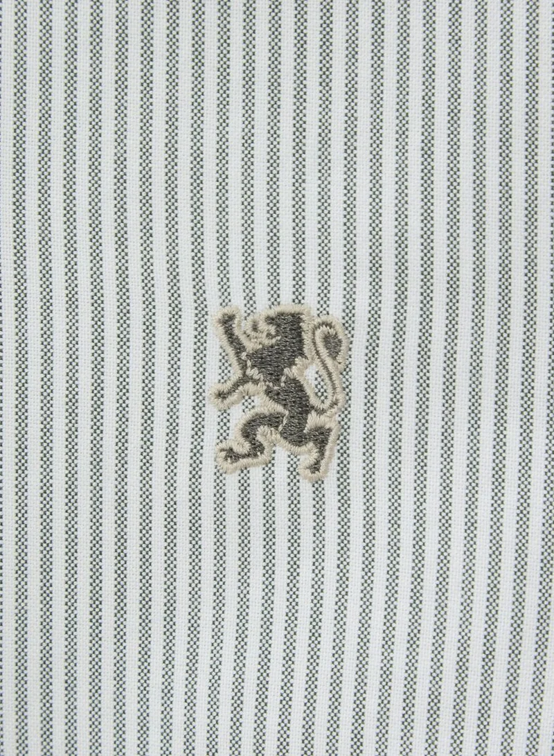 GIORDANO  Women’s Slim Fit Cotton Oxford Shirt | Acute Collar with Embroidery for Women | Best Price UAE