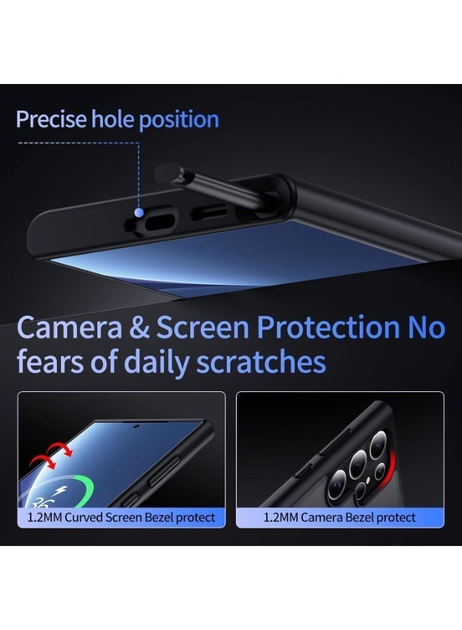 Magnetic for Samsung Galaxy S25 Ultra Case Compatible with MagSafe Upgraded Magnetic, Ring Stand Military-Grade Protection, Anti-Fingerprint, Anti-Scratch, Translucent Matte, Not-Yellowing for Samsung Galaxy S25 Ultra Case - Image 3