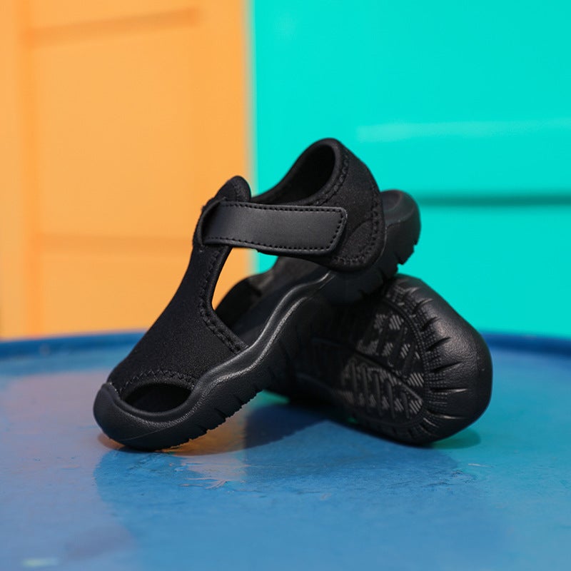 Boys Slippers New Children'S Sandals Soft-Soled Shoes Toe Shoes Non-Slip Velcro Casual Shoes Baby Shoes Sports - Image 1