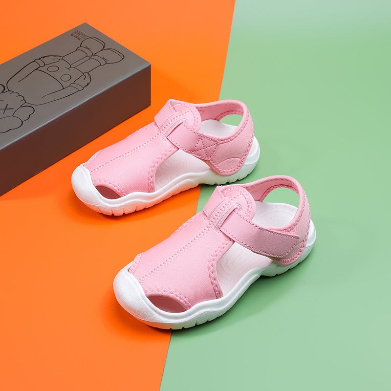 Boys Slippers New Children'S Sandals Soft-Soled Shoes Toe Shoes Non-Slip Velcro Casual Shoes Baby Shoes Sports - Image 3