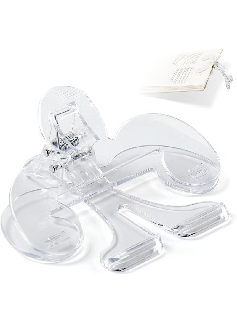 Book Clip, Book Page Holder for Reading, Transparent Book Clip Adopts 12° Scientific Rack, Portable Book Clips to Hold Book Open, Fixing Manuscripts, Suitable for Teacher Clerk - Image 1