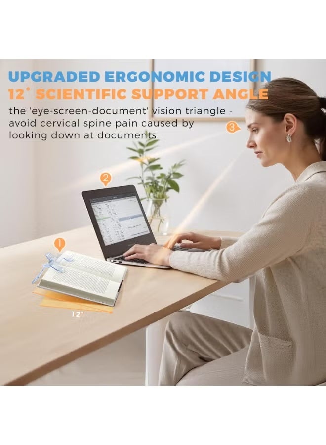 Book Clip, Book Page Holder for Reading, Transparent Book Clip Adopts 12° Scientific Rack, Portable Book Clips to Hold Book Open, Fixing Manuscripts, Suitable for Teacher Clerk - Image 2