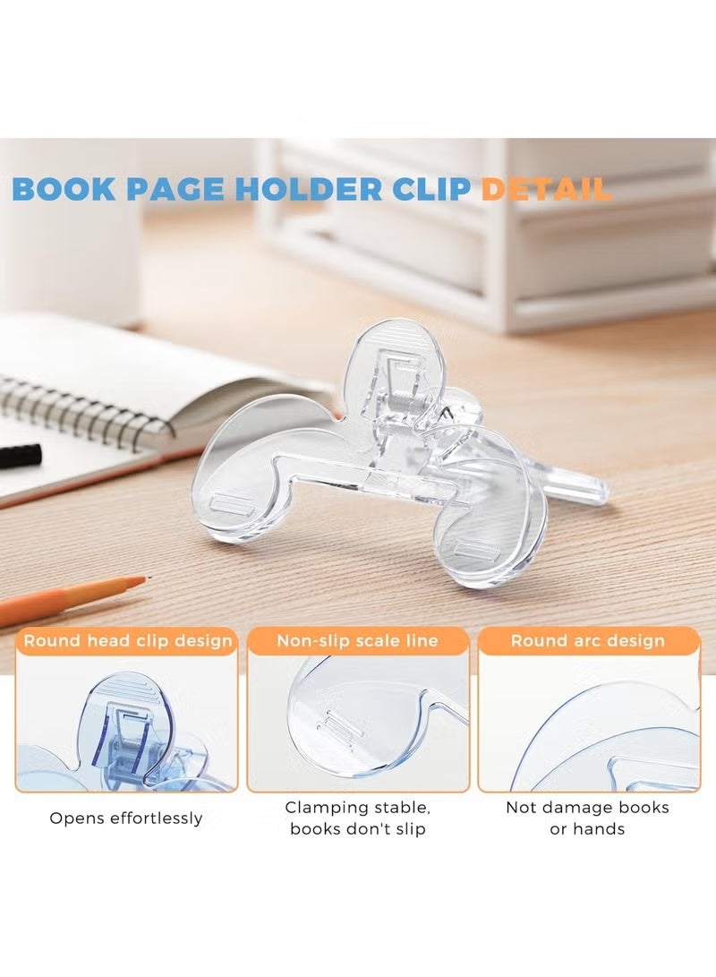 Book Clip, Book Page Holder for Reading, Transparent Book Clip Adopts 12° Scientific Rack, Portable Book Clips to Hold Book Open, Fixing Manuscripts, Suitable for Teacher Clerk - Image 4