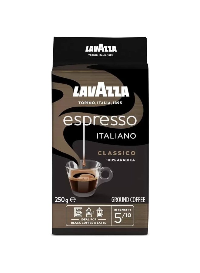 Lavazza Lavazza Classico Espresso Italiano Ground Coffee With Intensity 5/10- 250gms