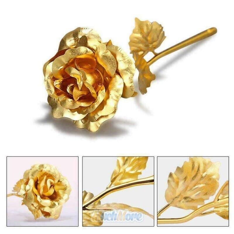 Gaurangi Valentine Day Greeting Card&Artificial Golden Rose-Valentine Day Gift For Boyfriend/Husband/Wife/Girlfriend (Purple)|Valentine's Day|Pack of 1 - Image 5