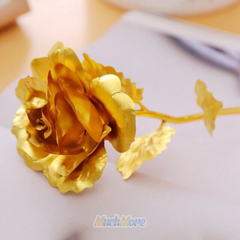 Gaurangi Valentine Day Greeting Card&Artificial Golden Rose-Valentine Day Gift For Boyfriend/Husband/Wife/Girlfriend (Purple)|Valentine's Day|Pack of 1 - Image 2