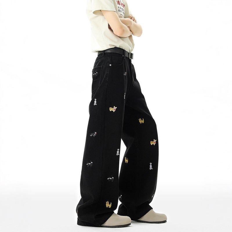 Unisex Classic Denim Jeans Loose Fit Daily Outdoor Wear - Image 1
