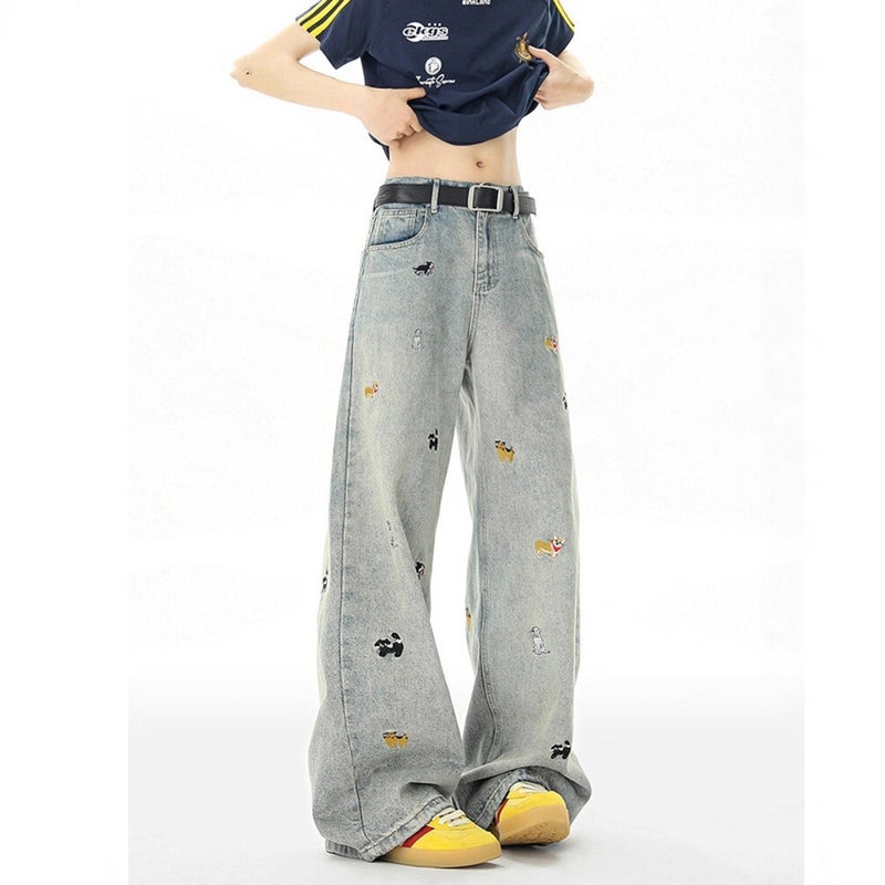 Unisex Classic Denim Jeans Loose Fit Daily Outdoor Wear - Image 2