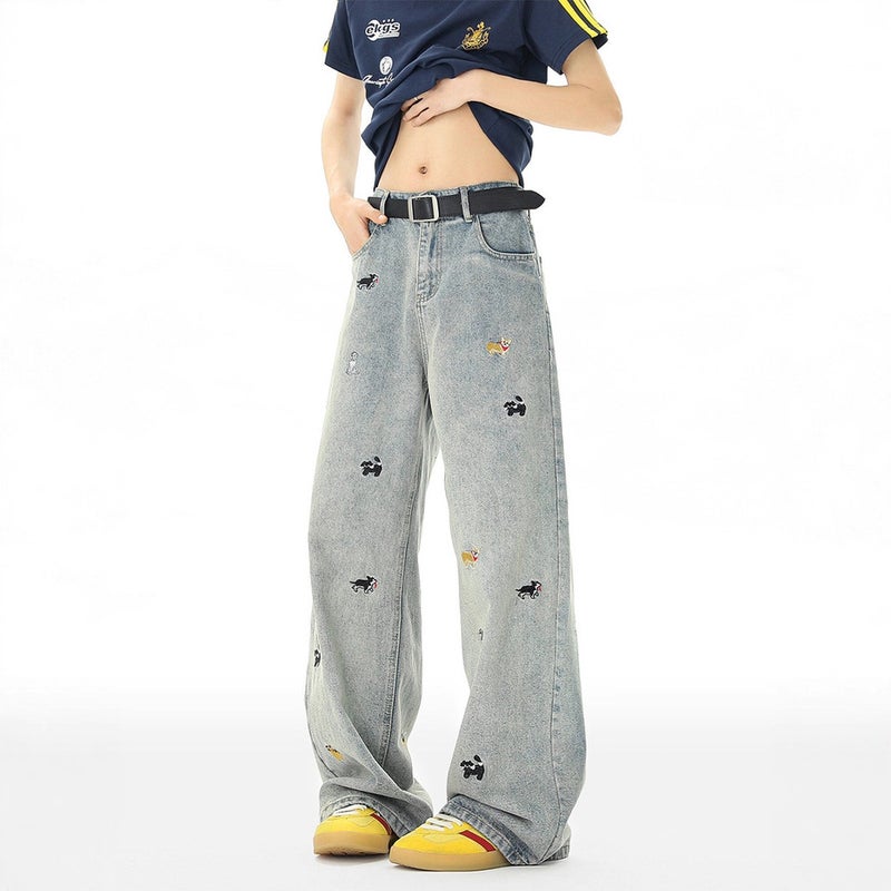 Unisex Classic Denim Jeans Loose Fit Daily Outdoor Wear - Image 4