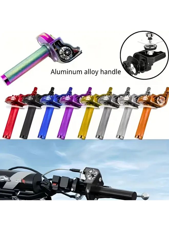 Silver 22mm Alloy Throttle Grips CNC Universal Accelerator Handle For Motorcycle Moped Scooter Dirt Bike Atv Quad Buggy Durable Lightweight - Image 1
