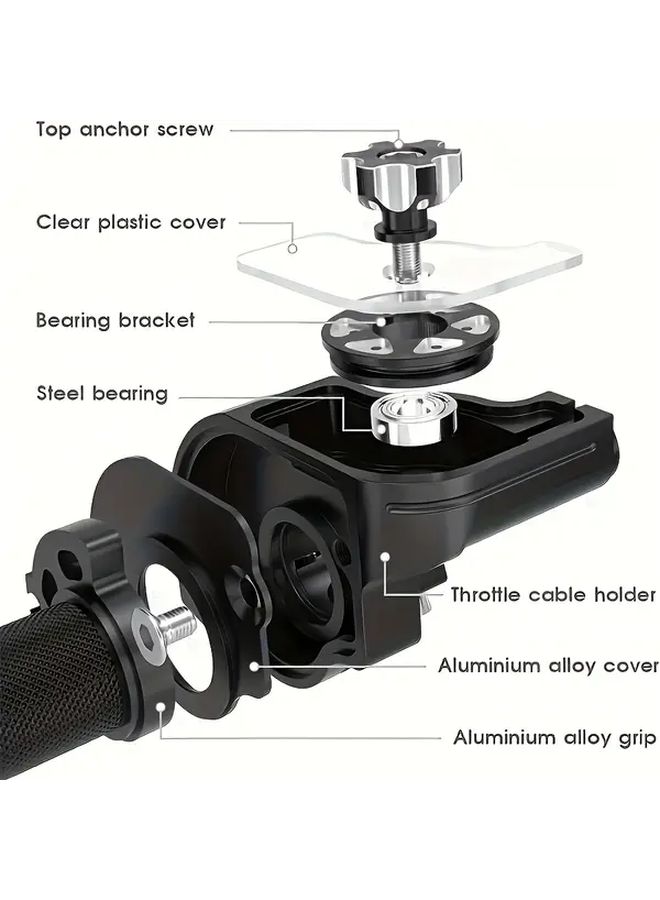 Silver 22mm Alloy Throttle Grips CNC Universal Accelerator Handle For Motorcycle Moped Scooter Dirt Bike Atv Quad Buggy Durable Lightweight - Image 4