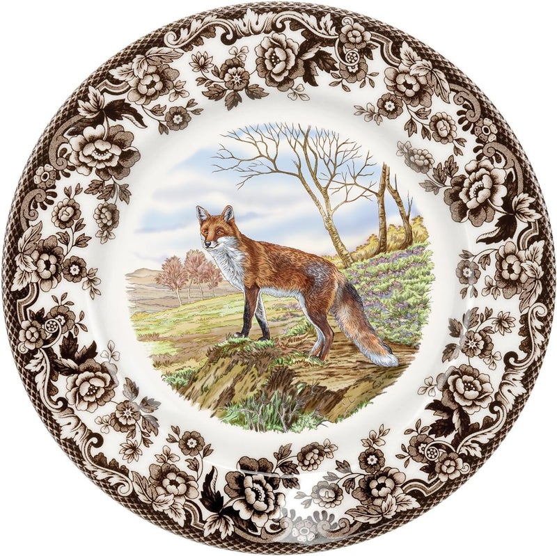 Spode Spode Woodland Salad Plate Red Fox 8  Perfect for Thanksgiving and Other Special Occasions  Made in England from Fine Earthenware  Microwave and Dishwasher Safe  - Image 1