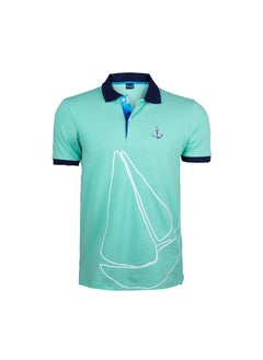 Anemoss Marine Mint Green Men's Polo Collar T-Shirt X-Large  - Image 1