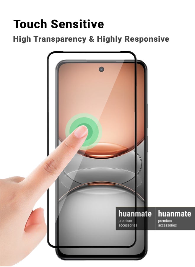 Realme C75 Screen Protector – Premium Edge to Edge Tempered Glass, High Transparency, Delicate Touch, Anti-Explosion, Smooth Arc Edges, Easy Installation