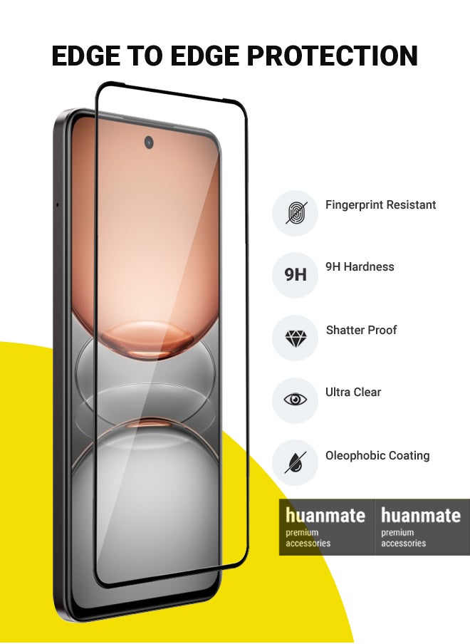 Realme C75 Screen Protector – Premium Edge to Edge Tempered Glass, High Transparency, Delicate Touch, Anti-Explosion, Smooth Arc Edges, Easy Installation