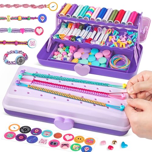 TingingYuli Friendship Bracelet Making Kit for Girls 812 DIY String Bracelet Maker with 3Layer Storage Box Arts and Crafts for Kids Ages 612 Easter Christmas Birthday Gift Set - Image 1