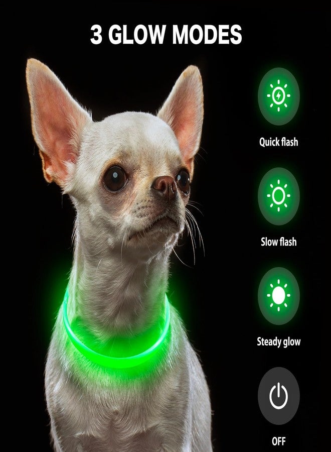 BSEEN Light Up Dog Collar - Rainproof Rechargeable LED Dog Collar - TPU Cuttable Glowing Pet Collar for Small Dogs& Cats - Puppy Safety Dog Lights for Night Walking (XS- Green 40cm) - Image 5