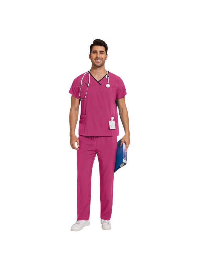 NIBEMINENT Surgical Uniforms Lab Workwear Clothes Nurse Scrubs Set Men Nurse Accessories Medical Uniform Surgical Dental Clinical Top Pants - Image 1