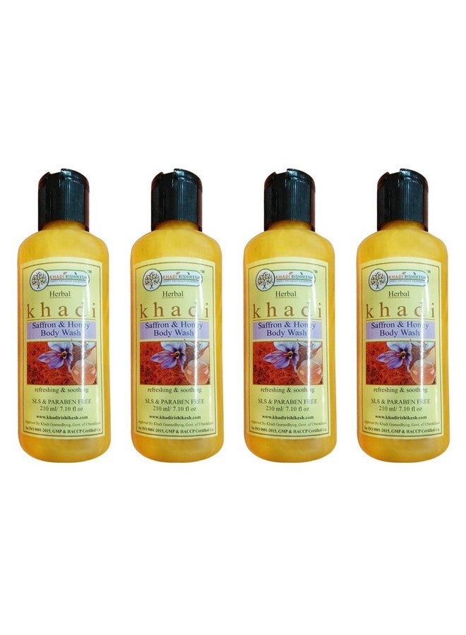 Khadi Rishikesh Herbal Saffron & Honey Body Wash combo set pack of - 4 x 210 ml (840 ml) - Image 1