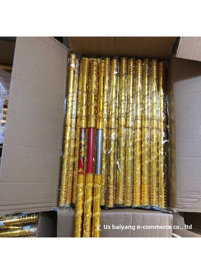 Retractable Gold Hoop Stick Automatic Retractable Stainless Steel Monkey King Gold Hoop Stick Luminous Children's Toy Stall Scenic Spot Hot Sale-Color:Telescopic Gold Hoop With Pattern  - Image 2