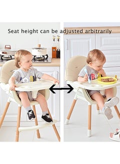 Beauenty Baby Dining Chair 3-in-1 Portable High Chairs ，Adjustable Height Foldable Toddler Seat,Safe Toddler's Dining Chair with Meal Tray for Your Baby (white)  - Image 5