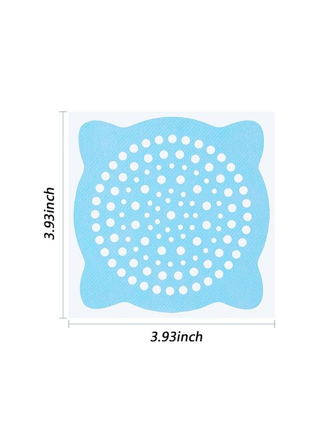 30 Pcs Disposable Bathroom Hair Filtration Anti Clogging Floor Stickers, Portable Thick Non Woven Fabric Universal Sewer Filtration Net Sticker, Kitchen Sink Bathtub Sundries Hair Catcher (Blue) - Image 2