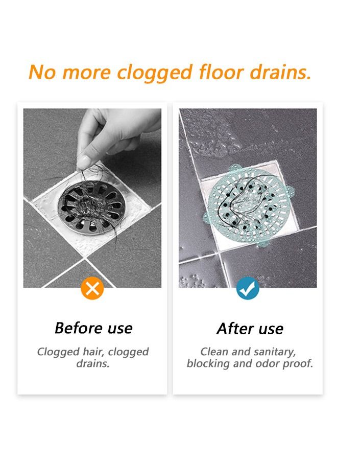 30 Pcs Disposable Bathroom Hair Filtration Anti Clogging Floor Stickers, Portable Thick Non Woven Fabric Universal Sewer Filtration Net Sticker, Kitchen Sink Bathtub Sundries Hair Catcher (Blue) - Image 3