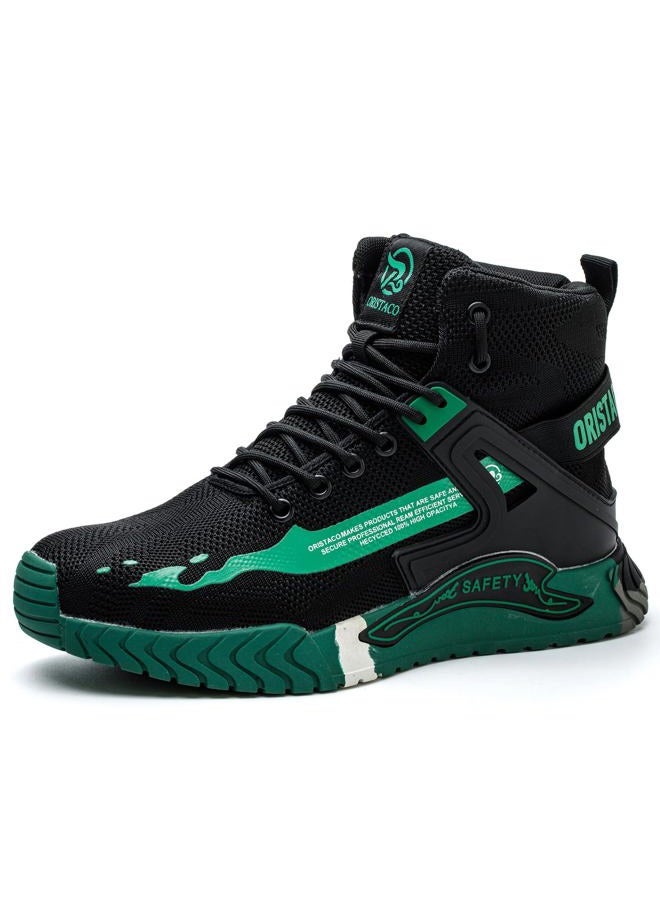 ORISTACO Work Safety Crew Boots Lightweight Breathable Industry Construction Steel Toe Sneakers, 0297 Green 43 - Image 1