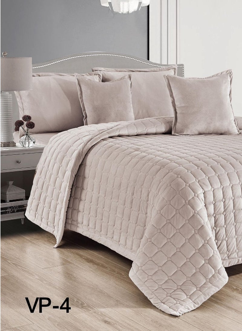 ريد روز مفرش نفرونص شتوي مضغوط مخمل سادة 4قطع مقاس160×220سم - Image 2