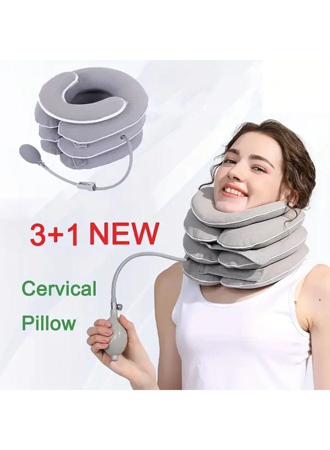 4 Layer Adjustable Inflatable Neck Stretcher Cervical Traction Device Ergonomic Design - Image 4