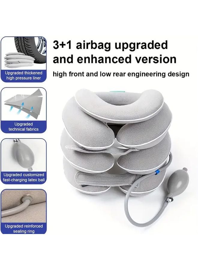4 Layer Adjustable Inflatable Neck Stretcher Cervical Traction Device Ergonomic Design - Image 5