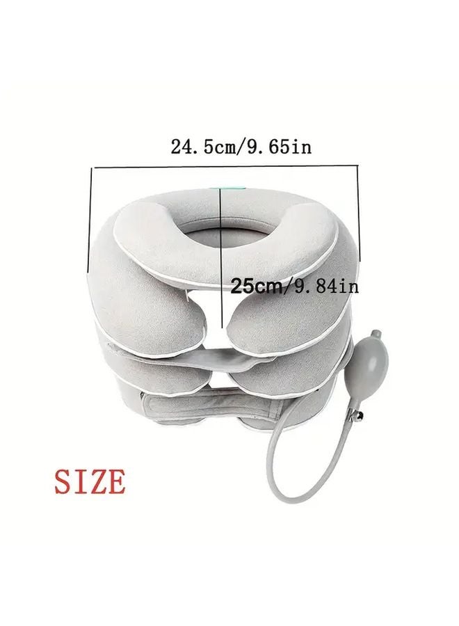 4 Layer Adjustable Inflatable Neck Stretcher Cervical Traction Device Ergonomic Design - Image 3
