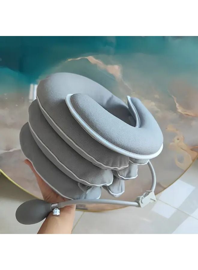 4 Layer Adjustable Inflatable Neck Stretcher Cervical Traction Device Ergonomic Design - Image 2