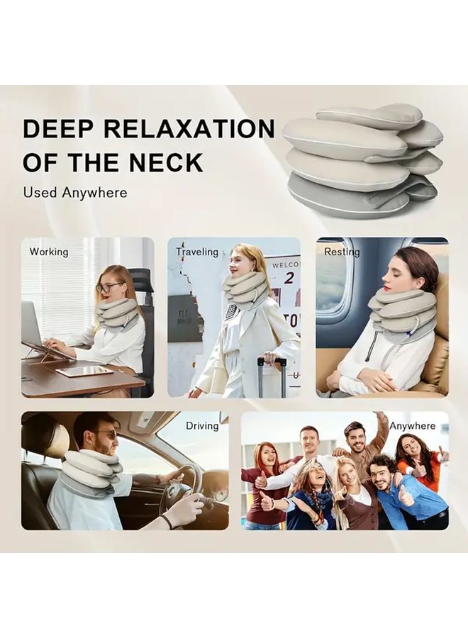 4 Layer Adjustable Inflatable Neck Stretcher Cervical Traction Device Ergonomic Design - Image 1