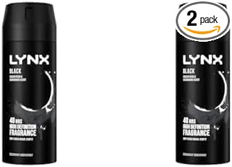 Lynx Black Deodorant Bodyspray for Men 150ml Pack of 2