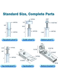 KASTWAVE 4 Pack Bifold Door Hardware Repair Kit, 7/8" Guides Wheel, Pantry Hardware Replacement Parts for Folding Pocket Door Accordion Door Barn Door  - Image 5