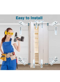 KASTWAVE 4 Pack Bifold Door Hardware Repair Kit, 7/8" Guides Wheel, Pantry Hardware Replacement Parts for Folding Pocket Door Accordion Door Barn Door  - Image 2