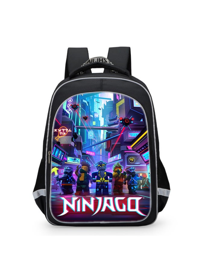 LEGO Ninjago Season 5 Primary School 1234 Grade Men's Schoolbag Cartoon Backpack Phantom Ninja-Color:Ninjago - 12-Size:16inch Reflective Backpack  - Image 2