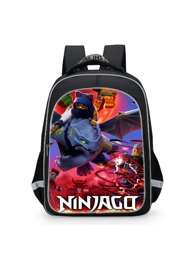 LEGO Ninjago Season 5 Primary School 1234 Grade Men's Schoolbag Cartoon Backpack Phantom Ninja-Color:Ninjago - 12-Size:16inch Reflective Backpack  - Image 1