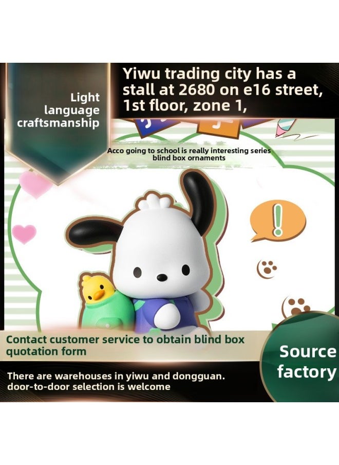 Generic Genuine Pochacco School Really Interesting Series Blind Box Tide Play Surrounding Hand-made Doll Ornaments Gift Batch-Color:Sanrio Hugs Her Little Partner [6 Shots In The End Box]]-Specifications:Default  - Image 2