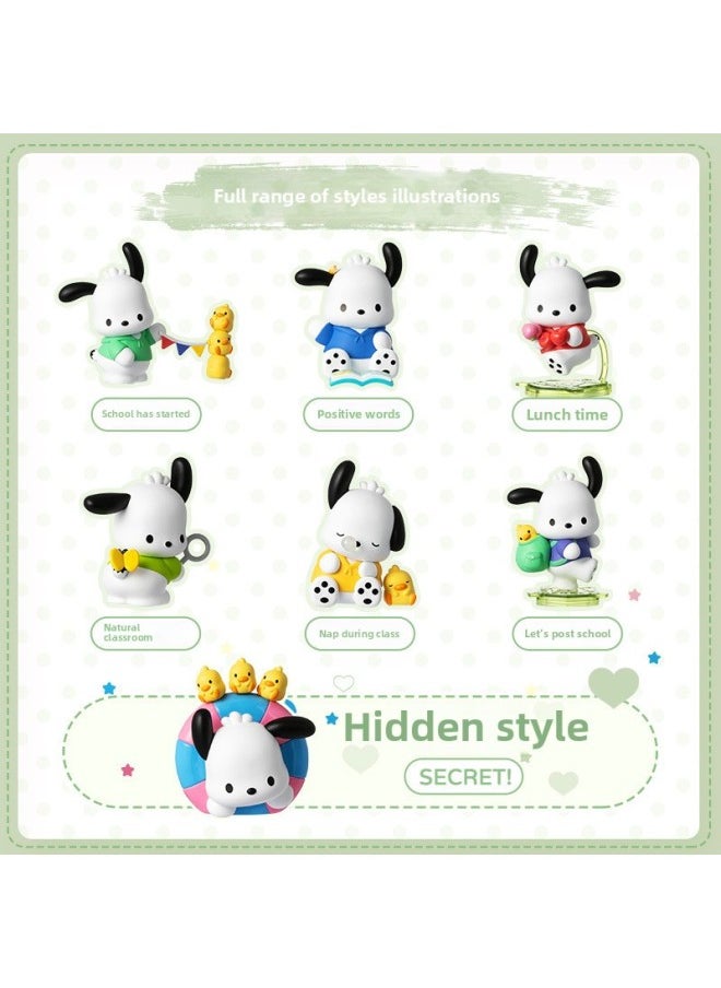Generic Genuine Pochacco School Really Interesting Series Blind Box Tide Play Surrounding Hand-made Doll Ornaments Gift Batch-Color:Sanrio Hugs Her Little Partner [6 Shots In The End Box]]-Specifications:Default  - Image 4